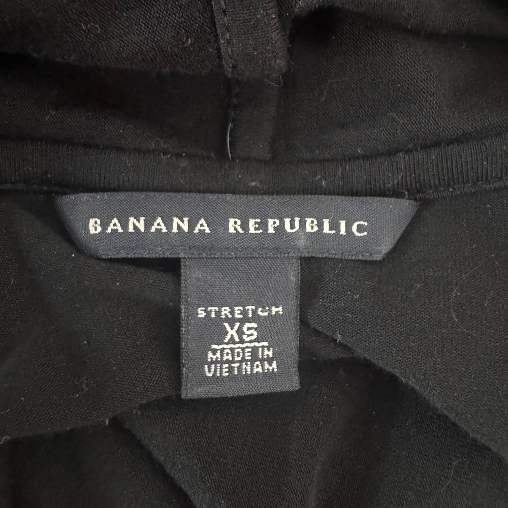 Banana Republic Cardigan Womens XS Black Open Front Cocoon Stretch Draped Layer - Picture 3 of 6